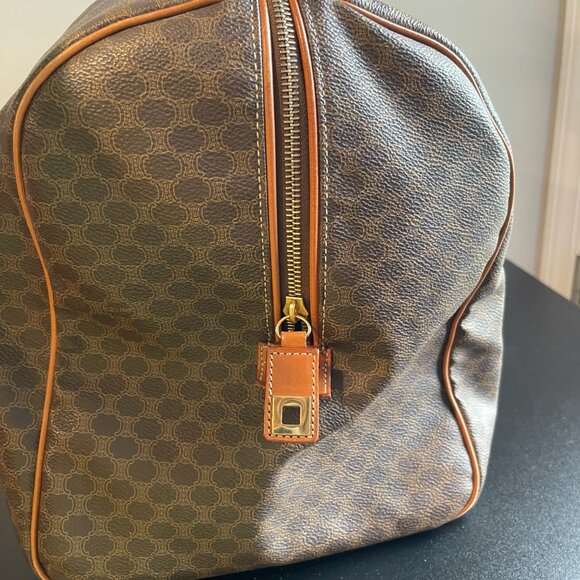 Celine Vintage Macadam Coated Canvas Duffle Bag - Brown - Preowned - Picture 4 of 16